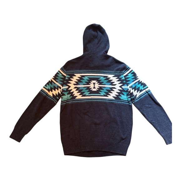 American Eagle baja Aztec southwestern sweater hoodie men Size Medium - Picture 2 of 4